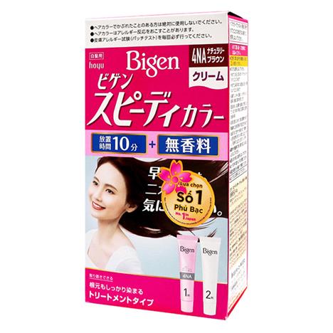 Kem nhuộm tóc phủ bạc Bigen Speedy Color Cream 4NA Màu Nâu 