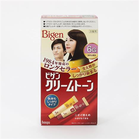Kem nhuộm tóc phủ bạc Nhật Bản Bigen cream tone 6G Nâu sẫm, Siêu bền màu, không mùi khó chịu