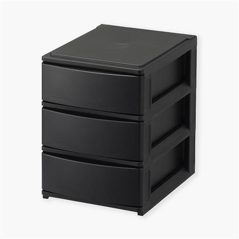 Tủ nhựa ngăn kéo 3 tầng Sanka 19.5x26.5x26.5cm (Đen)