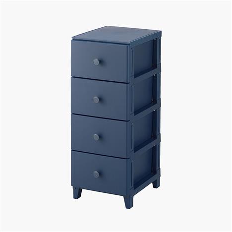 Tủ nhựa ngăn kéo 4 tầng Sanka Nhật Bản 34x44.5x87.5cm (Xanh Navy)