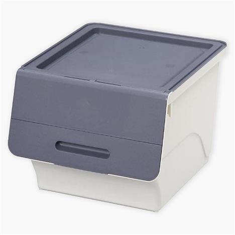 Hộp đựng nắp gập, lật 3 nấc Sanka Nhật Bản 38.5x46x31cm (M) - Tím xanh