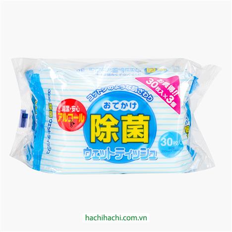 Khăn ướt kháng khuẩn 30 tờ x 3 gói