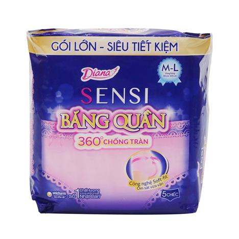 Băng vệ sinh dạng quần chống tràn ban đêm Diana Sensi M-L 5 cái (Vòng hông: 85-105cm)