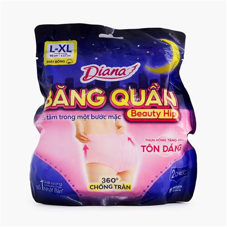 Băng vệ sinh dạng quần chống tràn ban đêm Diana L-XL 2 cái (Vòng hông: 90 - 115cm)