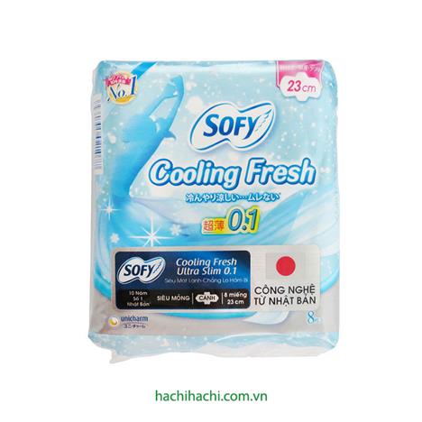 Băng vệ sinh siêu mỏng mát lạnh có cánh Sofy Cooling Fresh 23cm 8 miếng
