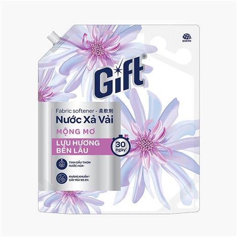Nước xả vải Gift Mộng Mơ lưu hương bền lâu 3,2kg (Túi Refill)