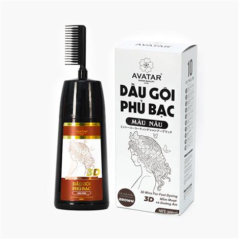 Dầu gội phủ bạc Avatar màu nâu 500ml