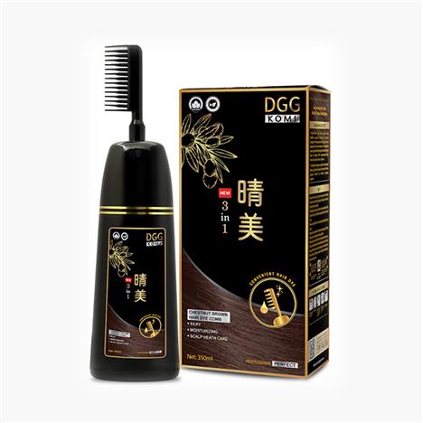 Dầu gội nhuộm tóc phủ bạc dạng chai lược DGG Komi 350ml (nâu hạt dẻ)
