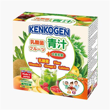 TPBS: Bột rau củ mầm lúa mạch grass barley Nhật Bản Kenkogen +16 loại trái cây chất xơ lợi khuẩn vitamin (Hộp 10 gói)