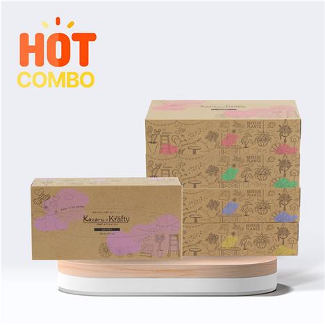 Combo siêu tiết kiệm 5 Khăn giấy ăn Nhật Bản dai mịn 2 lớp Ellemoi 180 tờ