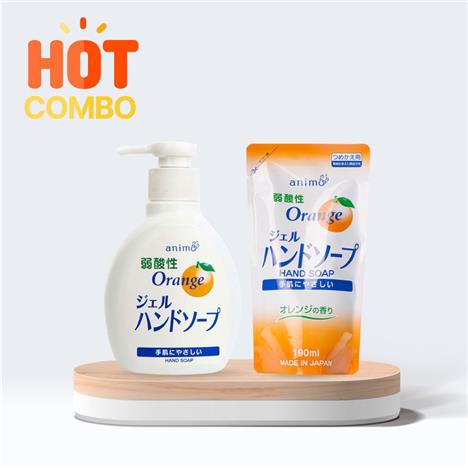 Combo siêu tiết kiệm Gel 200ml và túi refill 190ml rửa tay Animo Weak acid
