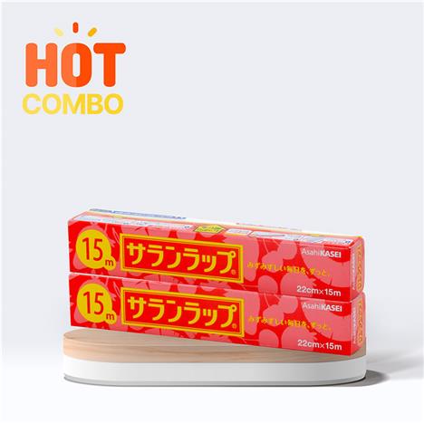 Combo siêu tiết kiệm 2 Màng bọc thực phẩm Nhật Bản Asahi Wrap 22cmx15m