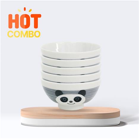 Combo siêu tiết kiệm 5 Chén sứ Nhật Bản 10.5cm (Gấu Panda)