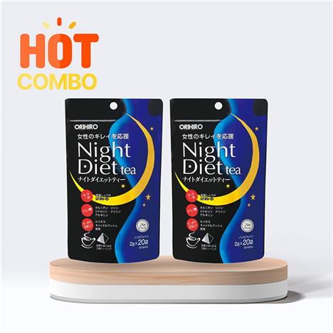 Combo siêu tiết kiệm 2 túi Trà hỗ trợ giảm cân ban đêm Orihiro Night Diet Tea 2gx20 gói