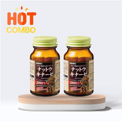Combo siêu tiết kiệm 2 hộp TPBVSK: Viên uống Nattokinase 2000FU Orihiro 60 viên
