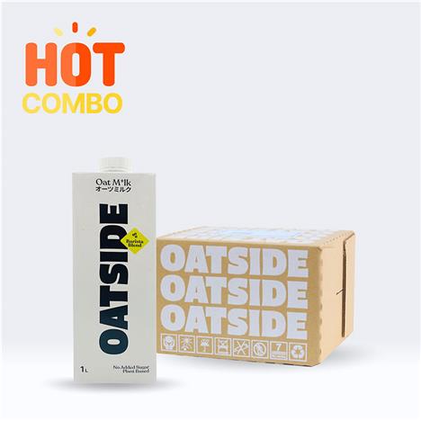 Combo siêu tiết kiệm 1 thùng 6 hộp Sữa yến mạch vị nguyên bản Oatside 1L