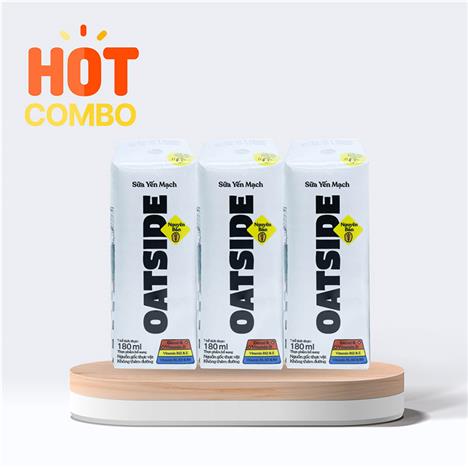 Combo siêu tiết kiệm 1 lốc 3 hộp Sữa yến mạch vị nguyên bản Oatside 180ml