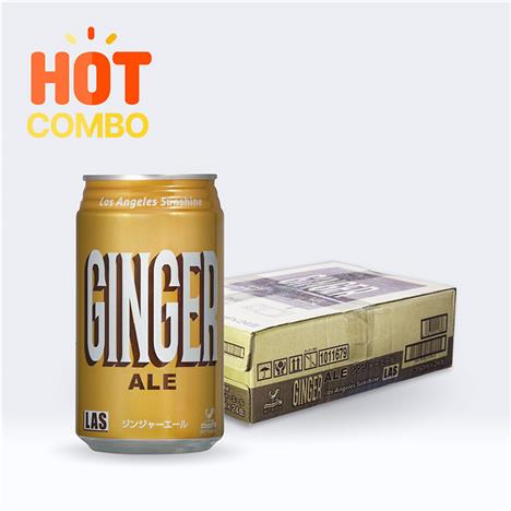Combo siêu tiết kiệm 1 thùng 24 lon Nước Soda gừng Ginger Ale  350ml
