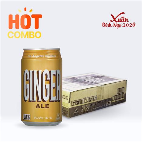 Combo siêu tiết kiệm 1 thùng 24 lon Nước Soda gừng Ginger Ale  350ml