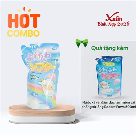 Combo siêu hời mua Nước xả làm mềm vải Rocket 1.5L Hương hoa dịu mát tặng Nước xả vải đậm đặc 500ml