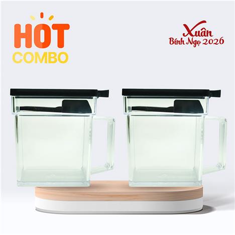 Combo siêu tiết kiệm 2 Hộp đựng gia vị Nhật Bản kèm muỗng Inomata 400ml