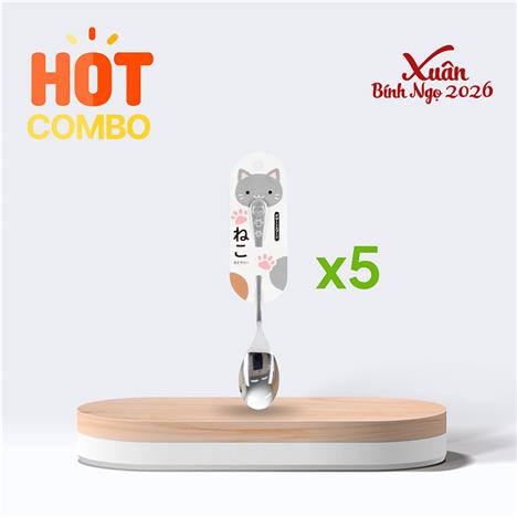 Combo siêu tiết kiệm 5 Muỗng inox Echo Metal 18cm