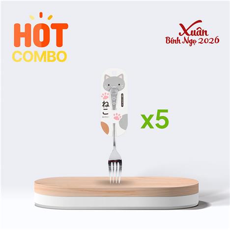 Combo siêu tiết kiệm 5 Nĩa inox Echo Metal 17.6cm