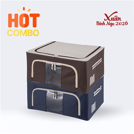 Combo siêu tiết kiệm 2 Hộp đựng quần áo gấp gọn có cửa sổ 50x40cm (Nhiều mẫu)