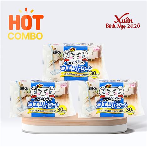 Combo siêu tiết kiệm 3 Khăn ướt lau sàn 30 tờ 20x30cm