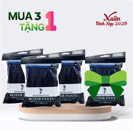 Combo siêu hời mua 3 tặng 1 Quần lót nam boxer cao cấp size LL (Nhiều mẫu)