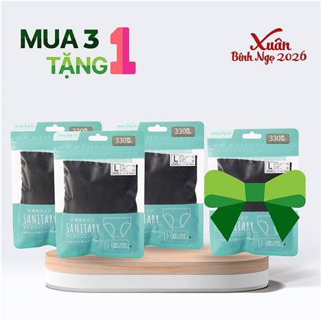 Combo siêu hời mua 3 tặng 1 Quần lót nữ cao cấp đáy 2 lớp cố định băng vệ sinh màu trơn size L (Nhiều mẫu)