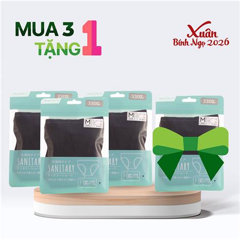 Combo siêu hời mua 3 tặng 1 Quần lót nữ cao cấp đáy 2 lớp cố định băng vệ sinh màu trơn size LL (Nhiều mẫu)