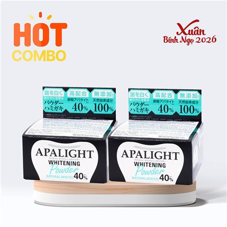 Combo siêu tiết kiệm 2 hộp Bột trắng răng Apalight Nhật Bản Brain Cosmos 26g
