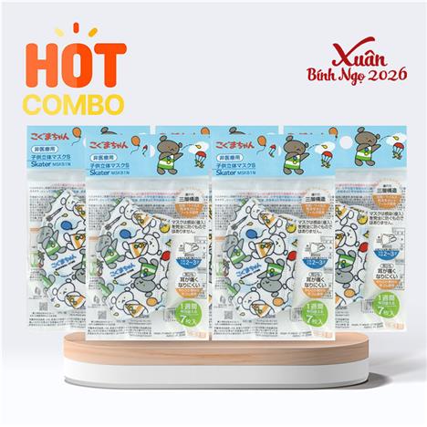 Combo siêu tiết kiệm 5 gói Khẩu trang trẻ em (7 cái)