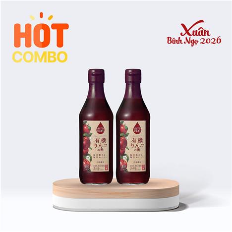 Combo siêu tiết kiệm 2 chai Giấm táo Organic Uchibori 360ml