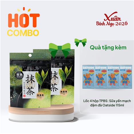 Combo siêu hời mua 1 tặng 1 Bột trà xanh Matcha Premium Kanes 30g tặng thêm 1 Lốc 4 hộp TPBS: Sữa yến mạch đậm đà Oatside 115ml