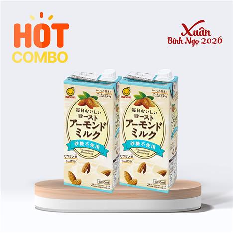 Combo siêu tiết kiệm 2 hộp TPBS: Sữa hạnh nhân không đường Marusan 1L