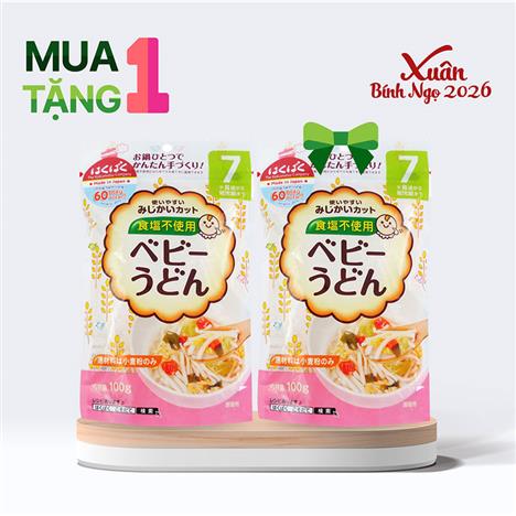 Combo siêu hời mua 1 tặng 1 Mì Udon baby Hakubaku 100g (không muối)