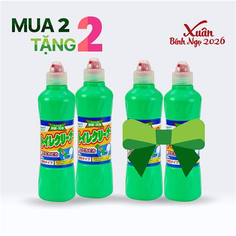 Combo siêu hời mua 2 tặng 2 Nước tẩy toilet Mitsuei 500ml, kháng khuẩn, tẩy vết ố vàng