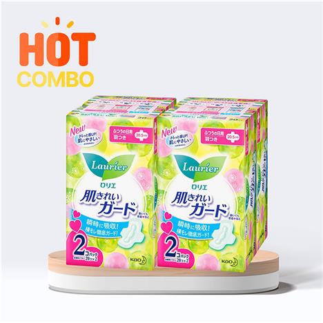 Combo siêu tiết kiệm 2 Băng vệ sinh siêu thấm có cánh Laurier 20.5cm 20 miếng x 2 gói