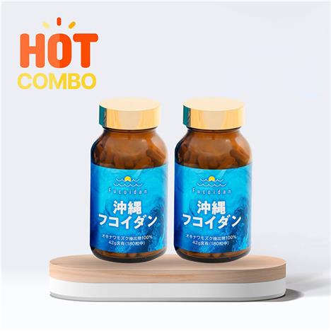 Combo siêu tiết kiệm 2 hộp TPBVSK: Okinawa Fucoidan 180 viên (Phòng và hỗ trợ điều trị ung thư)