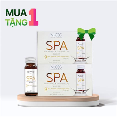 Combo siêu hời mua 1 hộp tặng 1 hộp TPBVSK: Nước uống Collagen Nucos Spa 10000mg (50mlx10)