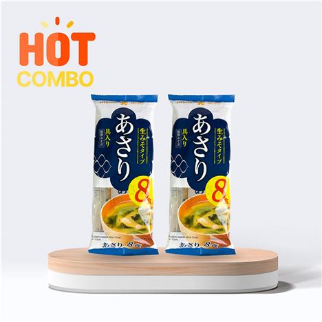 Combo siêu tiết kiệm 2 gói Súp Miso sò lụa ăn liền Hikari Miso 128g (8 gói)