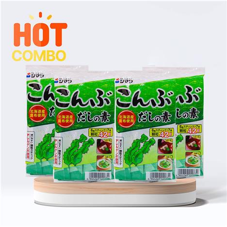 Combo siêu tiết kiệm 4 gói Bột nêm Dashi tảo bẹ Kombu Shimaya 42g (6gx7gói)
