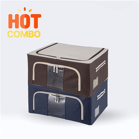 Combo siêu tiết kiệm 2 Hộp đựng quần áo gấp gọn có cửa sổ 50x40cm (Nhiều mẫu)