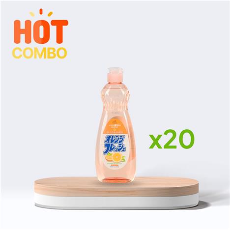 Combo siêu tiết kiệm 1 thùng 20 chai Nước rửa chén trung tính hương cam Rocket 600g