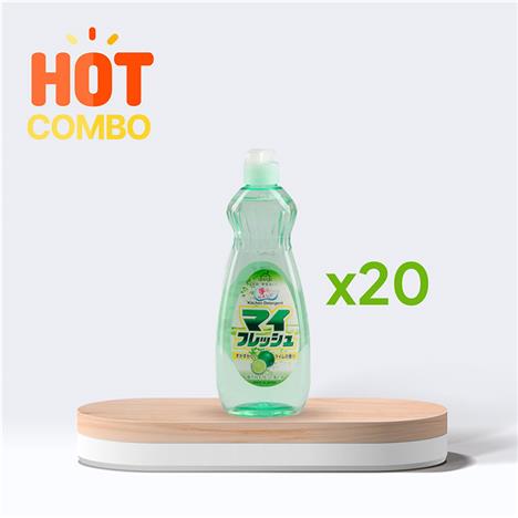 Combo siêu tiết kiệm 1 thùng 20 chai Nước rửa chén trung tính hương chanh Rocket 600g
