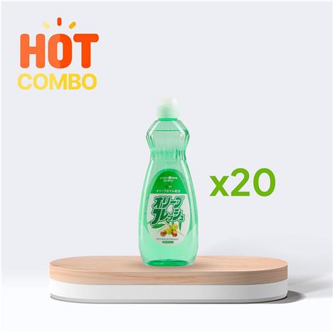 Combo siêu tiết kiệm 1 thùng 20 chai Nước rửa chén trung tính dầu Olive Rocket 600g