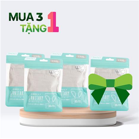 Combo siêu hời mua 3 tặng 1 Quần lót nữ cao cấp đáy 2 lớp cố định băng vệ sinh màu trơn size LL (Nhiều mẫu)