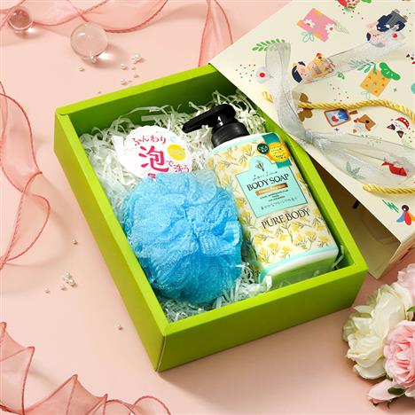 Giftset 8/3:  Sữa tắm Love Line hương hoa lan 500ml và Bông tắm tạo bọt